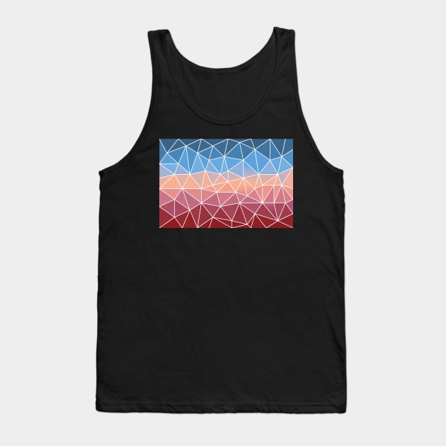 Pink rose blue sky abstract polygon multicolor pattern Tank Top by LiquidLine